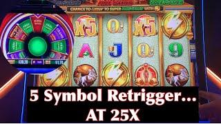 Pompeii Gold Gives A 25X 5-Symbol Retrigger Plus Boosts To Extreme Free Games!  Also, Buffalo Gold!