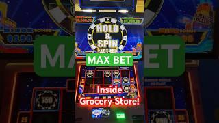 Max Bet HIGH STAKES Inside A Grocery Store! #slot #gambling #casino