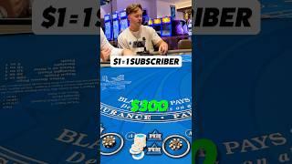 $1 = 1 SUBSCRIBER! #shorts #blackjack #casino