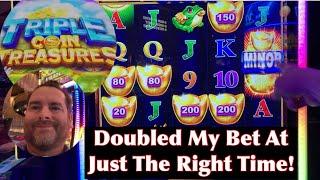 Triple Coin Treasures - Doubled My Bet At Just The Right Time!  Plus Tian Ci Jin Liu