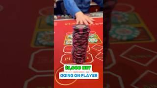 $3,000 ON PLAYER #baccarat #casino #jackpot #blackjack #fyp #jackpot #livestream #roulette #fypp