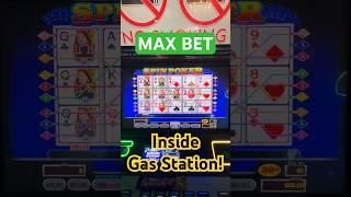 Max Betting SPIN POKER Inside A Gas Station! #casino #gambling #slots