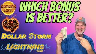 Phoenix Link vs Lightning Link vs Dragon Link vs Dollar Storm — $50 Each Bonus Comparison