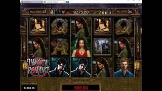 Занос в казино Голдфишка, выигрыш в слоте Immortal Romance