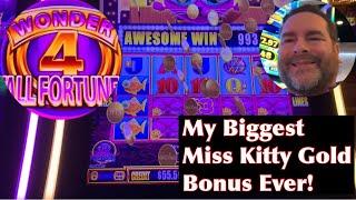 Wonder 4 Tall Fortunes - My Best Bonus on Miss Kitty Gold Ever!