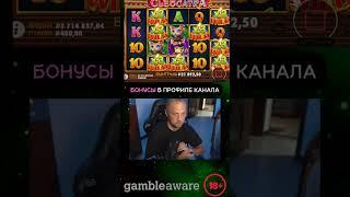 Зубарев заносит спином в Клеокатре | Топ занос в Cleocatra #казино #bigbamboo #shorts