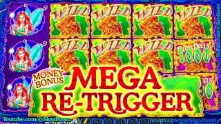MEGA RE-TRIGGER!!! BIG MONEY BONUS on Crystal Forest  FREE GAMES on MAX BET 1c CASINO SLOTS